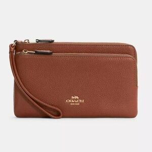 Coach double zip wristlet